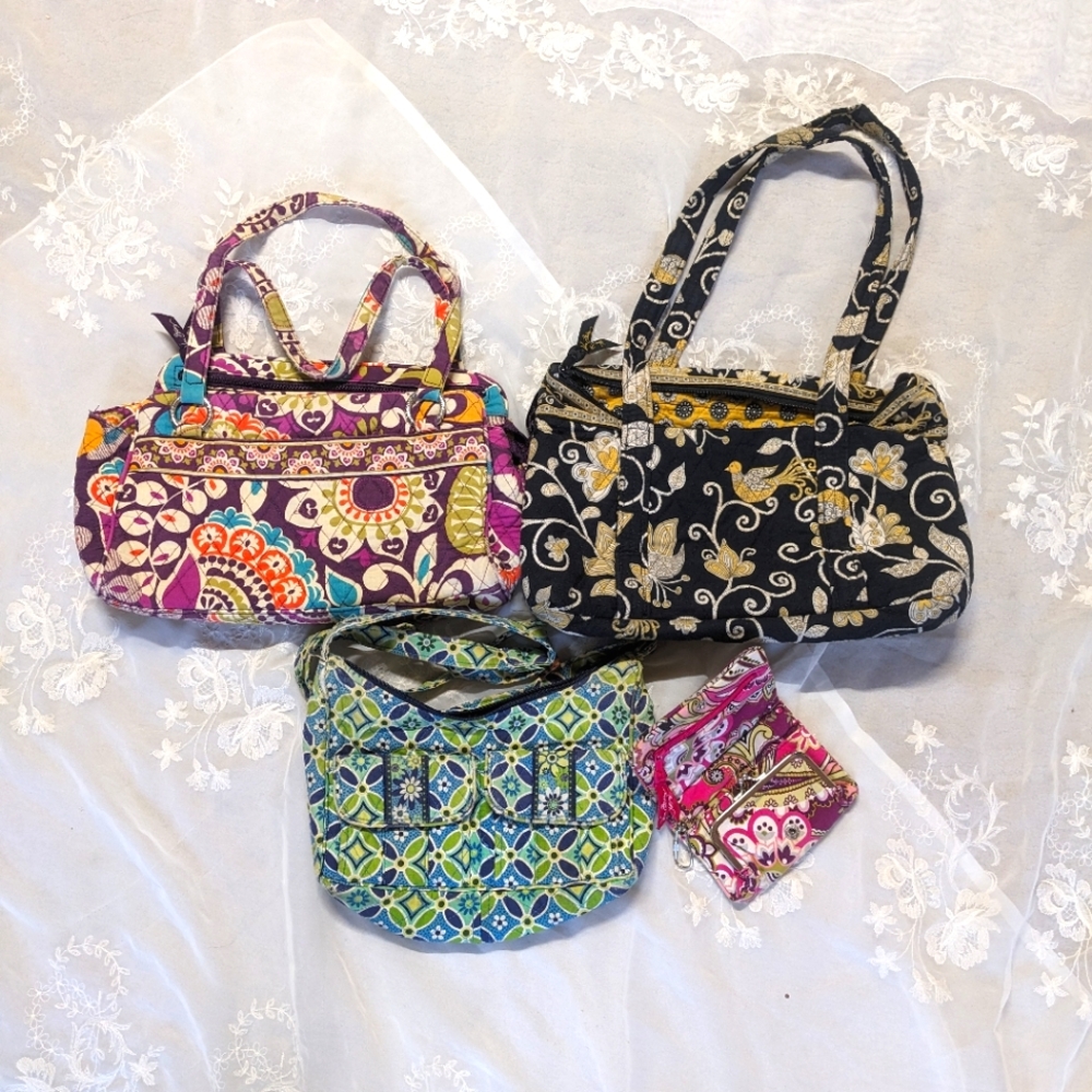 Vera Bradley 3 Purse one Wallet Bundle